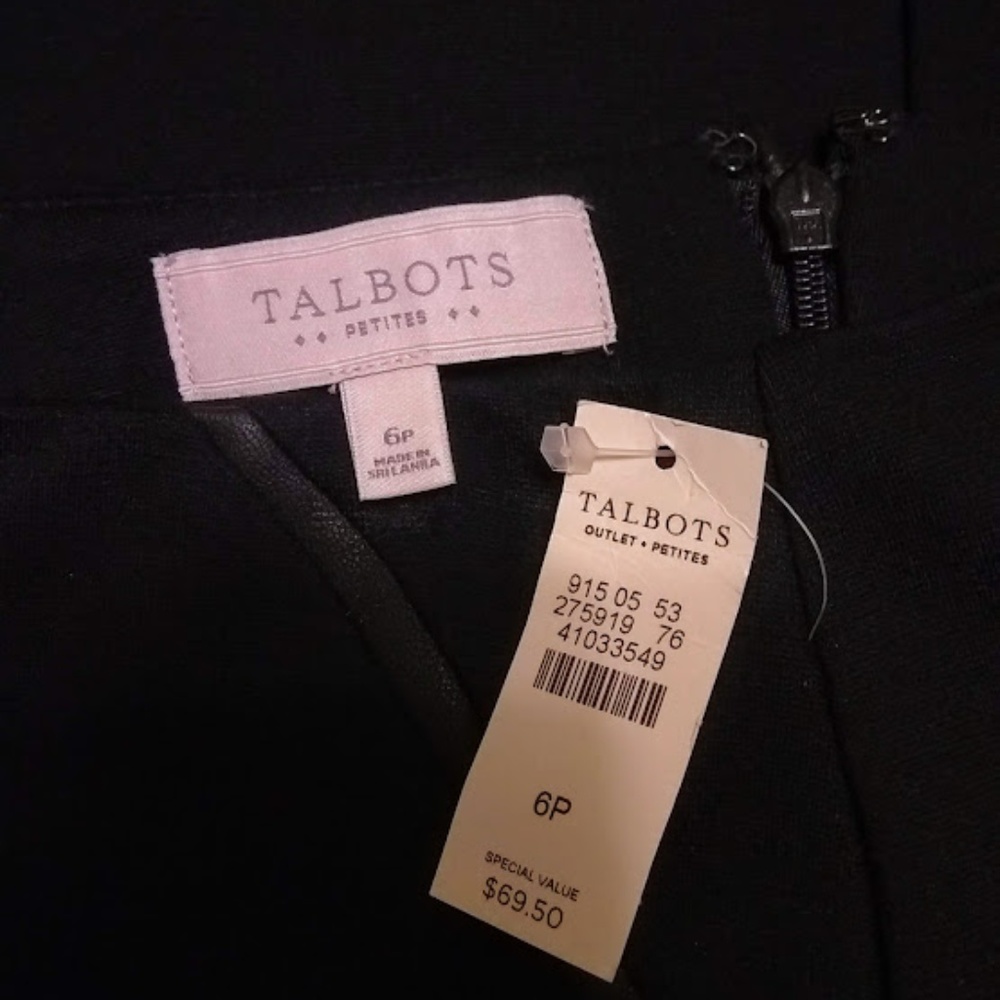 NWT Talbots Black Pencil Skirt